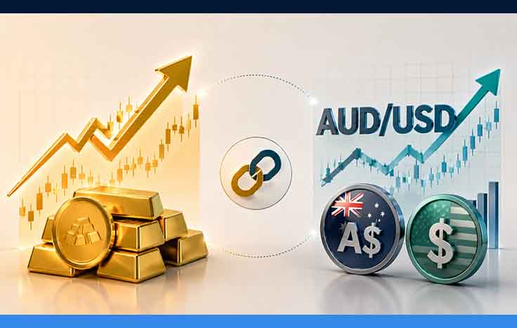 همبستگی بین طلا و AUD/USD